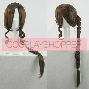 New Popular Final Fantasy Type-0 Cinque long Brown Braided Cosplay Costume Wig